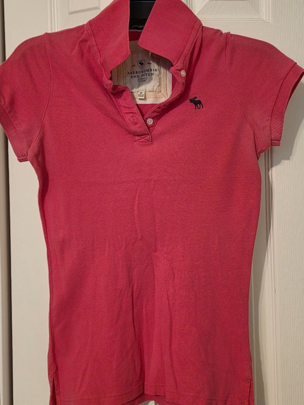 Abercrombie & Fitch - Short-sleeved Polo Shirt - Hot Pink- M